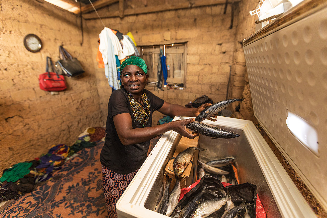 Foto: GIZ: Unsere Arbeit weltweit, Projekt Nigeria,  Fischverkäuferin Adebisi Esho